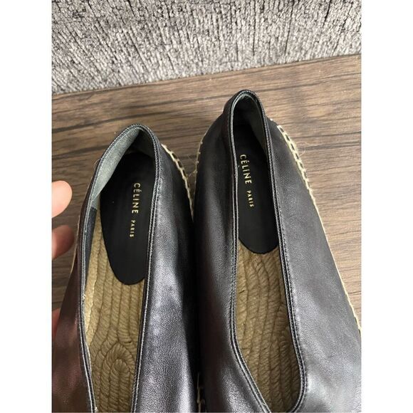 Celine Babouche Nappa Black Soft Leather Pointed Tow Espadrille size 36 - Picture 5 of 16